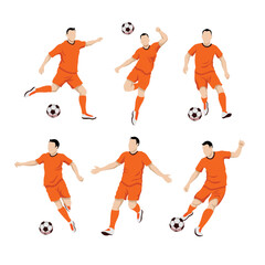 Fototapeta na wymiar Netherlands Football Player Man Illustration World Cup 2022
