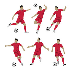 Fototapeta na wymiar Qatar Football Player Man Illustration World Cup 2022