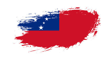 Free hand drawn grunge flag of Samoa on isolated white background