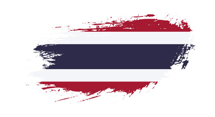 Free hand drawn grunge flag of Thailand on isolated white background