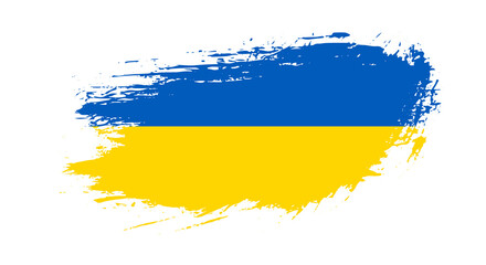 Free hand drawn grunge flag of Ukraine on isolated white background