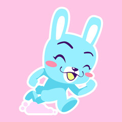 cute little bunny drawing cartoon, rabbit sticker