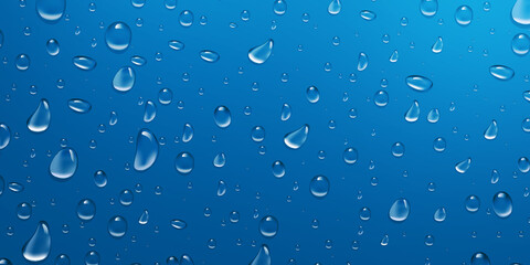 Water drops on transparent background