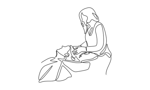 line art hair wash, salon treatment clip art preview