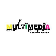 multimedia logo with graffiti style