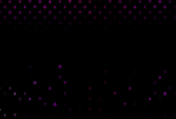 Dark purple vector pattern with symbol of cards.