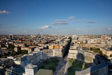 City view in east direction, view from Kollhoff Tower, Berlin, Germany, Europe - obrazy, fototapety, plakaty