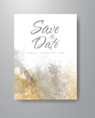 Save the date with watercolor background. Design for your invitation.