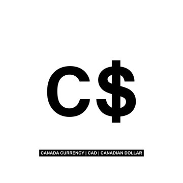 Canada Currency, CAD, Canadian Dollar Icon Symbol. Vector Illustration