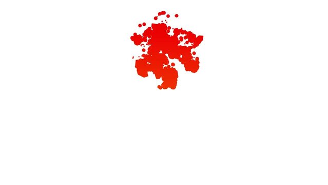 colorful red and orange asterisk, tint blots style font on white, isolated - loop video