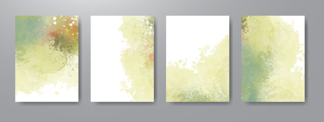 Cards with watercolor background. Design for your cover, date, postcard, banner, logo.