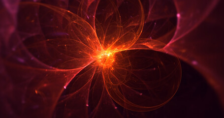 3D rendering abstract multicolor technology fractal light background