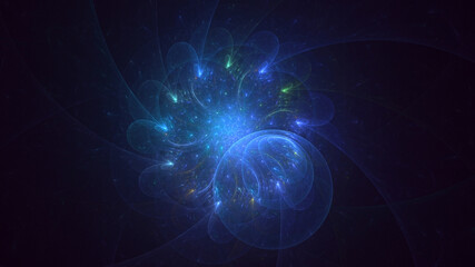 Obraz premium 3D rendering abstract multicolor technology fractal light background