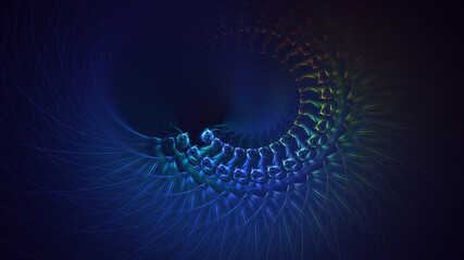 3D rendering abstract multicolor fractal light background