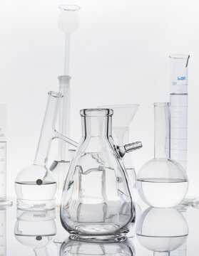 Photo of biochemistry glassware experiment