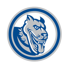 Pitbull Dog Mongrel Head Circle