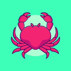 cartoon cute crab drawing vector illustration