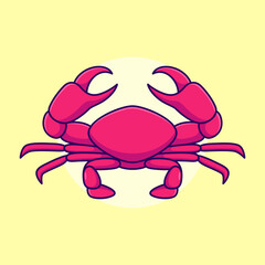 cartoon cute crab drawing vector illustration