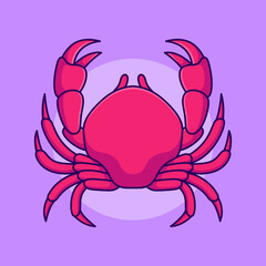 cartoon cute crab drawing vector illustration