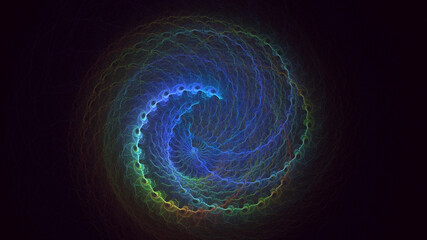 3D rendering abstract colorful fractal light background