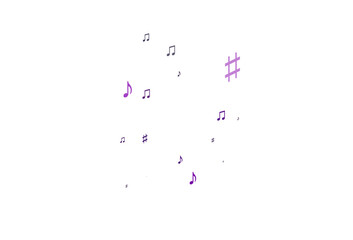 Light Purple vector template with musical symbols.