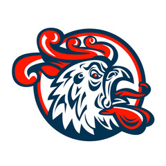 Rooster Cockerel Crowing Head