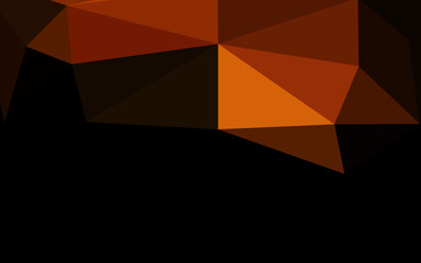 Dark Orange vector blurry triangle template.