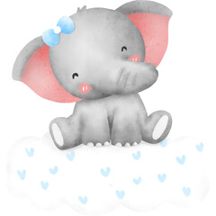 Cute elephant watercolor