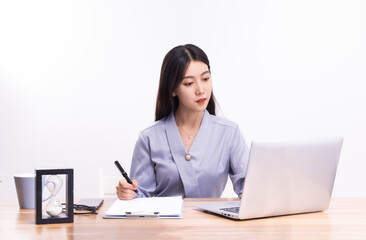 Business women who sit at their desks