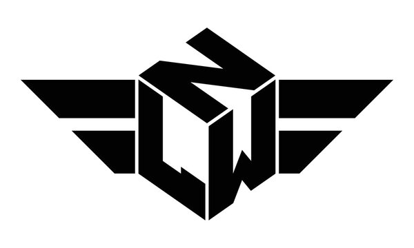 NLW three letter gaming logo in polygon cube shape logo design vector template. wordmark logo | emblem logo | monogram logo | initial letter logo | sports logo | minimalist logo | typography logo |