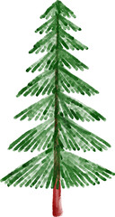 Pine Tree Watercolor Clip Art