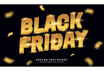 Black Friday 3d editable  text effect Premium Vector with background	