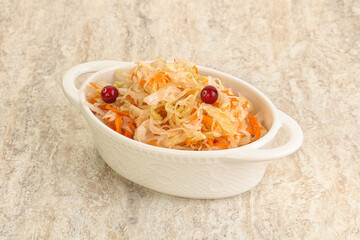 Fermented cabbage - sauerkraut in the bowl