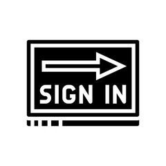 sign in registration glyph icon vector. sign in registration sign. isolated symbol illustration