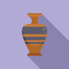 Jug amphora icon flat vector. Vase pot. Old pottery