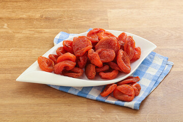 Sweet organic dry apricot snack