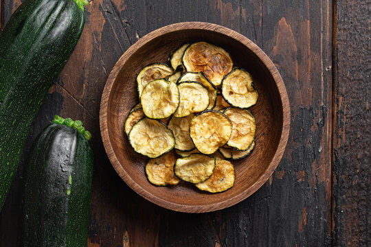 Dried vegetables chips from zucchini
