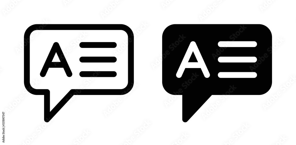 Aufkleber Answer message icon set. Chat symbol. Answer speech bubbles in graphic design.