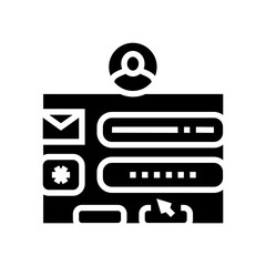 sign up with e-mail glyph icon vector. sign up with e-mail sign. isolated symbol illustration