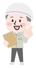 工事現場や工場で働く社員のイラスト