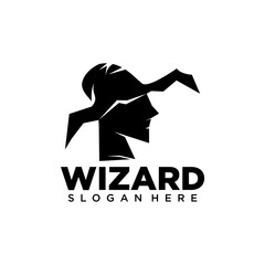 Wizard logos. witch graphic illustration