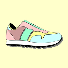 Sneaker for women, girls in delicate pastel colors for poster, T-shirt, scrapbooking, stickers