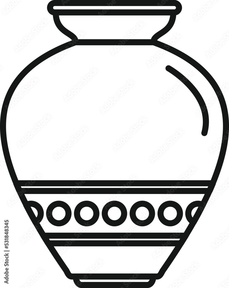 Poster oil amphora icon outline vector. ancient vase. jar pot