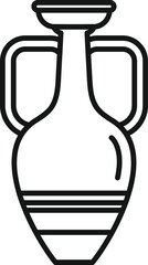 Geometric amphora icon outline vector. Ancient vessel. Art shape