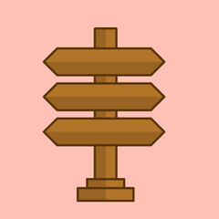 Vector illustration of a wooden signboard