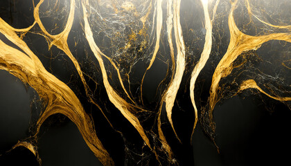 Abstract gold luxury marble background. Beautiful wallpaper. 3d illustration