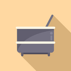 Milk pot factory icon flat vector. Cheese production. Farm process