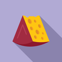 Fresh cheese icon flat vector. Food production. Cow food