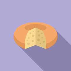 Cheese wheel icon flat vector. Factory food. Farm eating