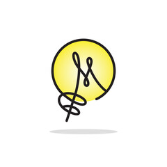 light bulb logo design, vector, line art, circular, emblem, lamp design